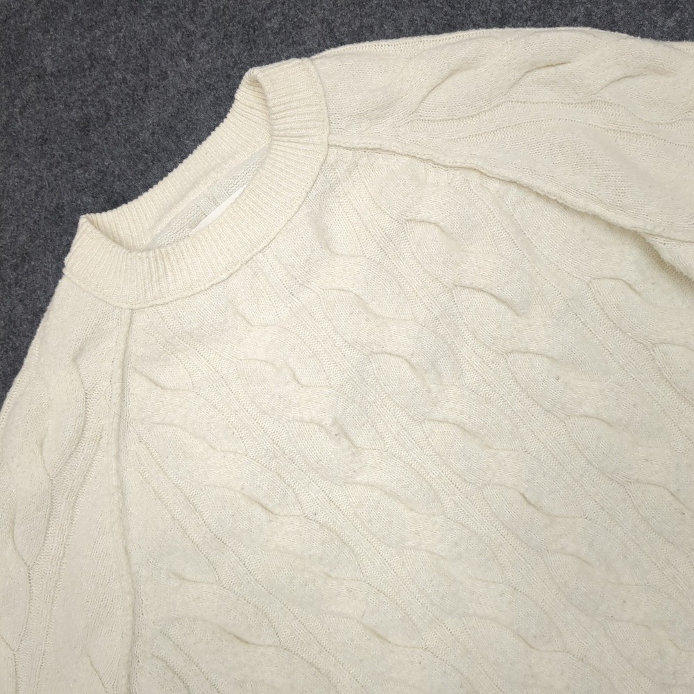 Aerie Cable Knit Sweater Cream Ivory Cozy Pullover Long Sleeve Women's S